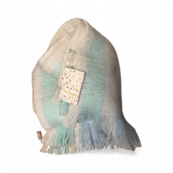 NWT Free People Brushed Racer Stripe Blanket Scarf - Picture 5 of 6